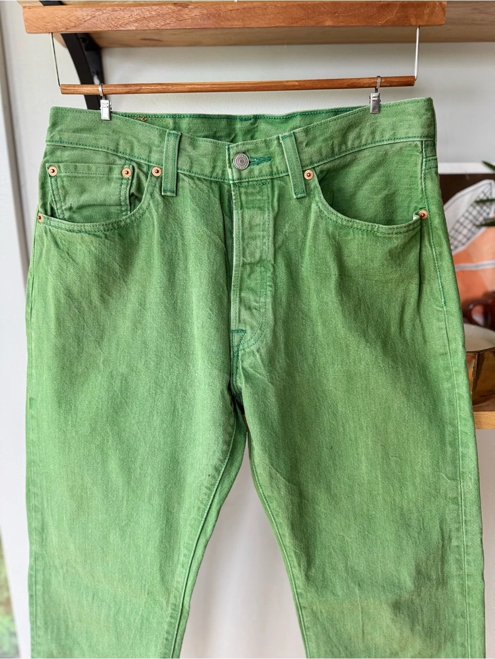 Levi’s 501 Green Denim Jeans Size 33 x 30